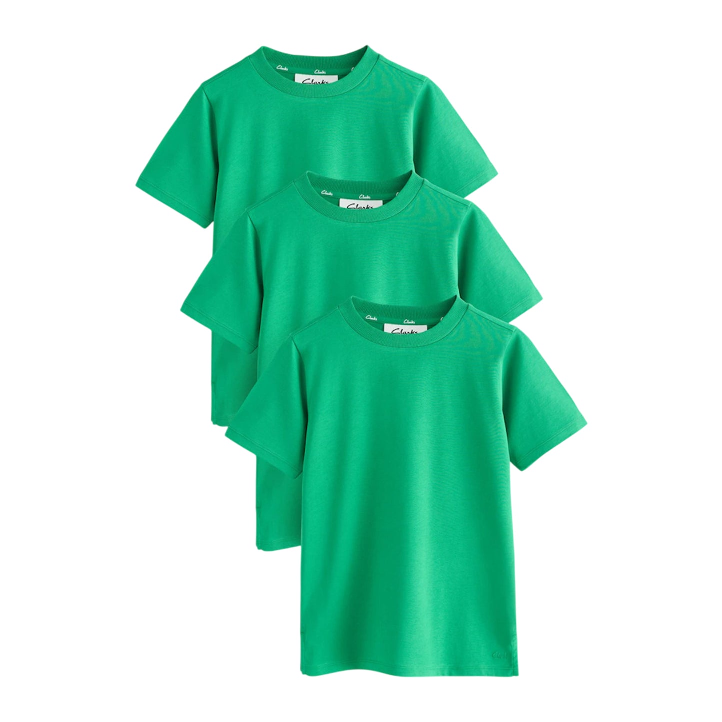 Green - Front - Clarks Boys Embroidered Logo Relaxed Fit T-Shirt (Pack of 3)
