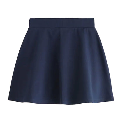 Navy - Back - Clarks Girls Jersey School Skort (Pack of 2)