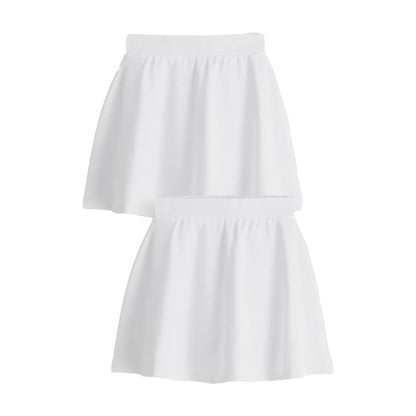 White - Front - Clarks Girls Jersey School Skort (Pack of 2)