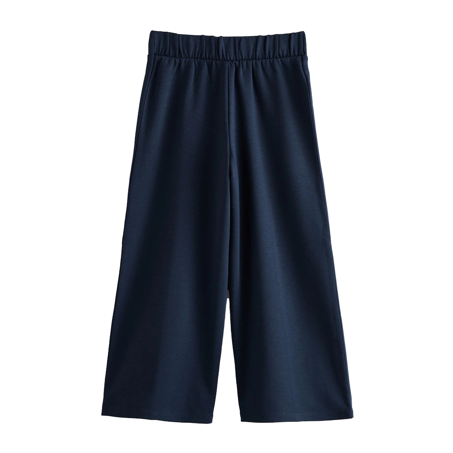 Navy - Back - Clarks Girls Pull-On Wide Leg School Trousers (Pack of 2)