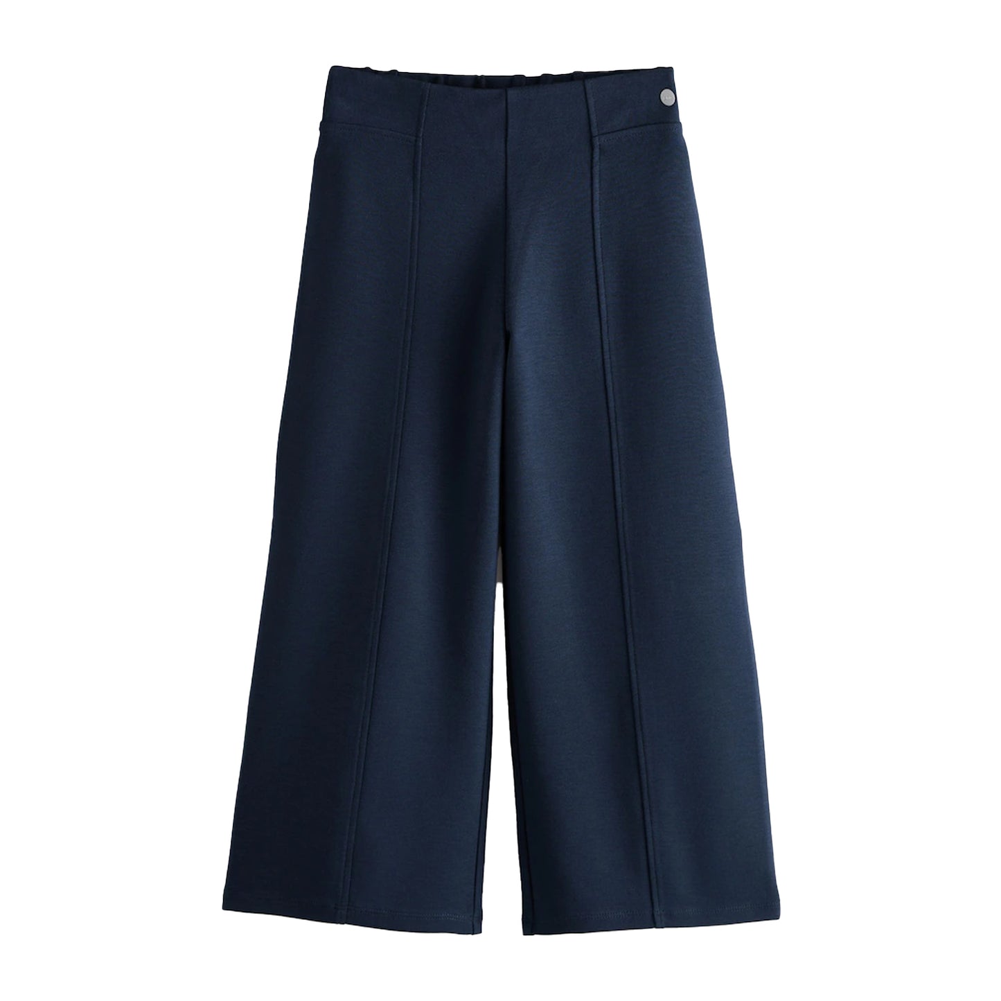 Navy - Side - Clarks Girls Pull-On Wide Leg School Trousers (Pack of 2)