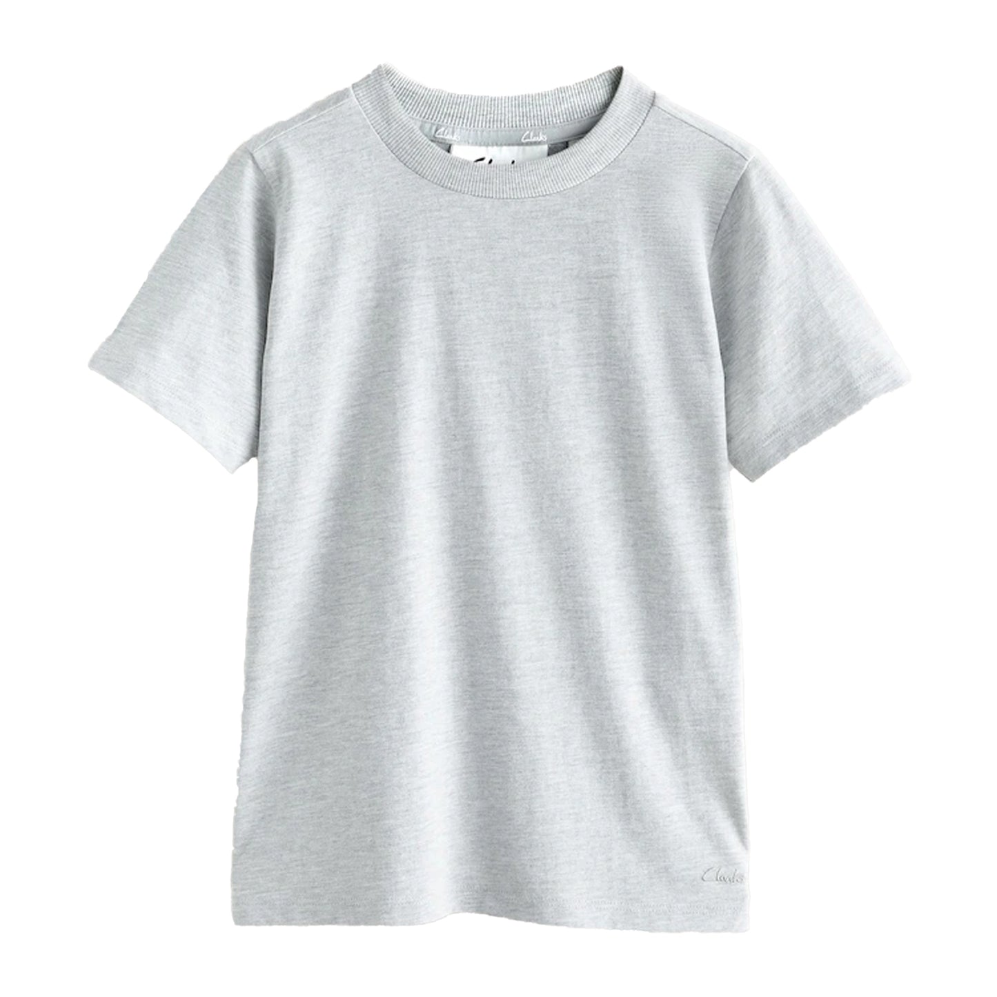 Grey - Side - Clarks Boys Embroidered Logo Relaxed Fit T-Shirt (Pack of 3)