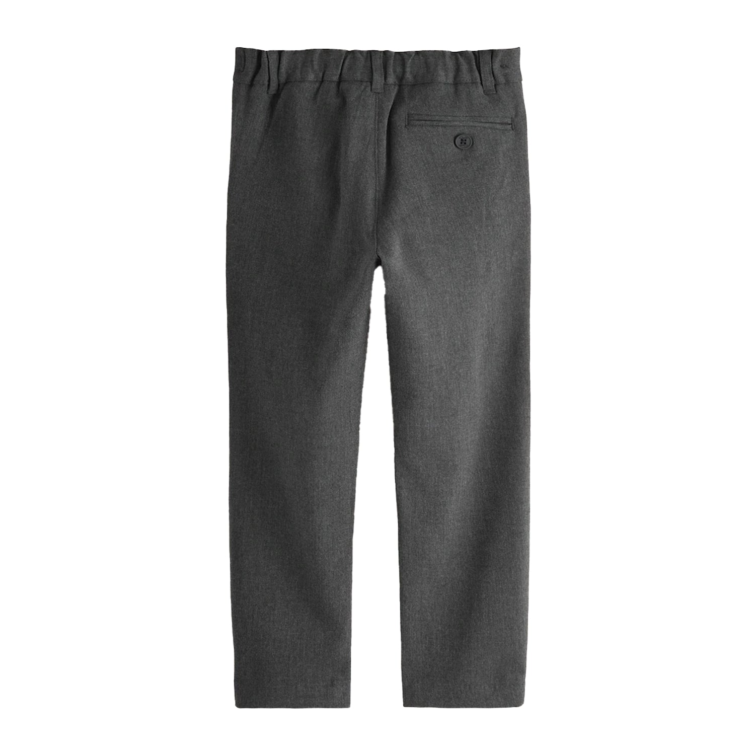 Grey - Back - Clarks Boys Slim School Trousers (Pack of 2)