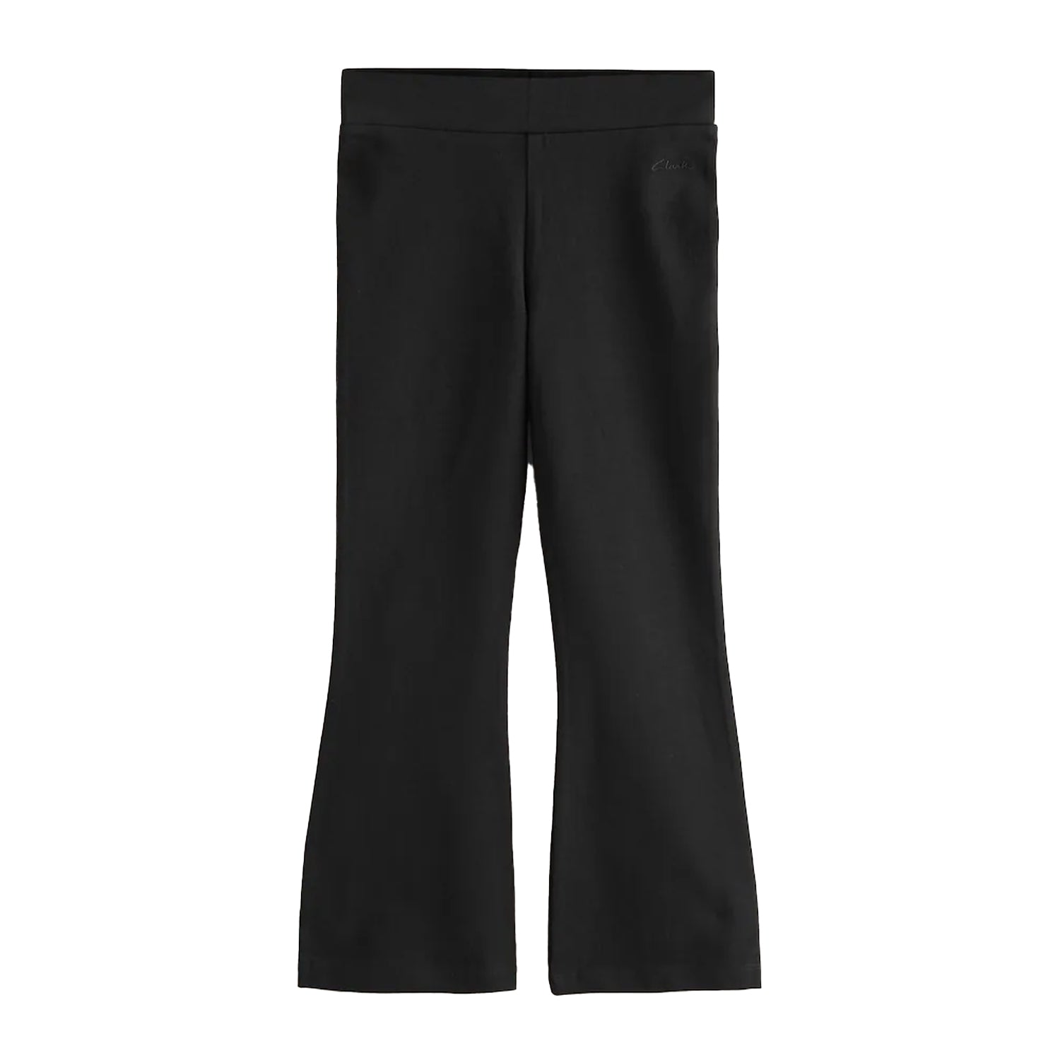 Black - Side - Clarks Girls Flared Leggings (Pack of 2)