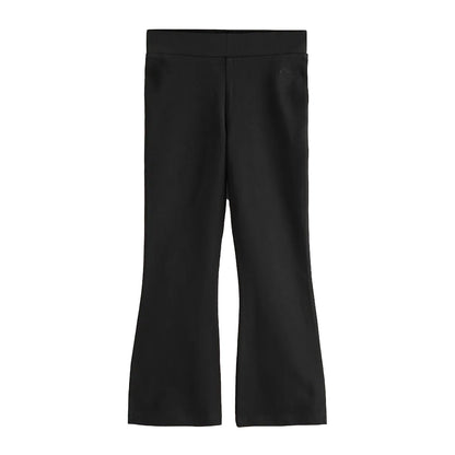 Black - Side - Clarks Girls Flared Leggings (Pack of 2)