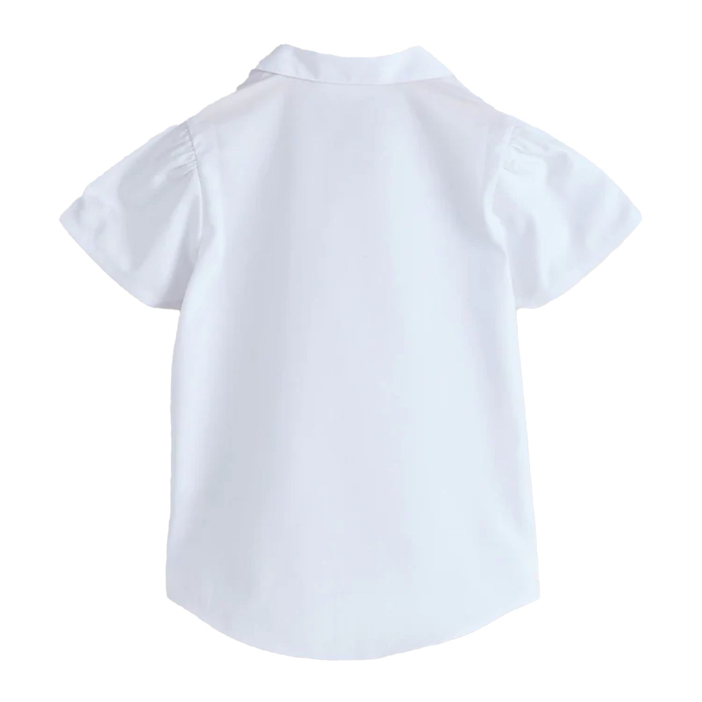 White - Back - Clarks Girls Revere Collar Short-Sleeved School Shirt (Pack of 3)