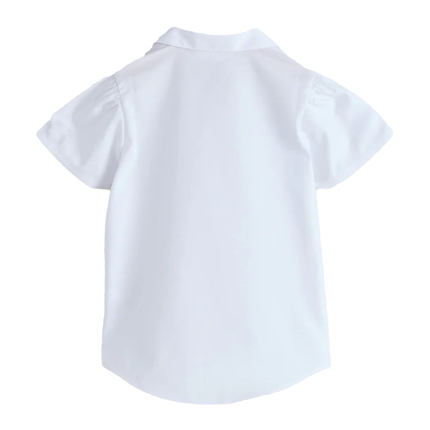 White - Back - Clarks Girls Revere Collar Short-Sleeved School Shirt (Pack of 3)