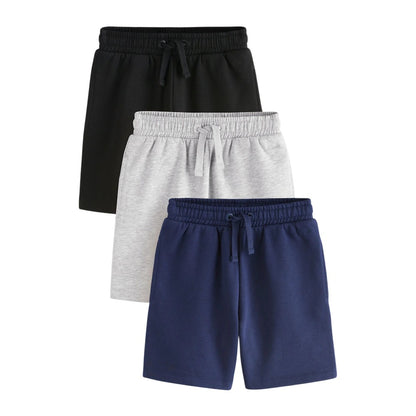Multicoloured - Front - Clarks Boys Embroidered Logo Sweat Shorts (Pack of 3)