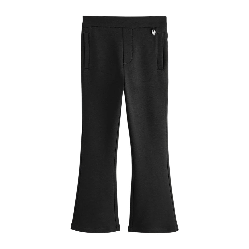 Black - Back - Clarks Girls Pull-On Flared School Trousers (Pack of 2)