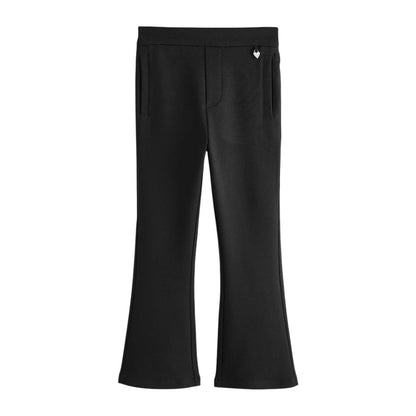 Black - Back - Clarks Girls Pull-On Flared School Trousers (Pack of 2)