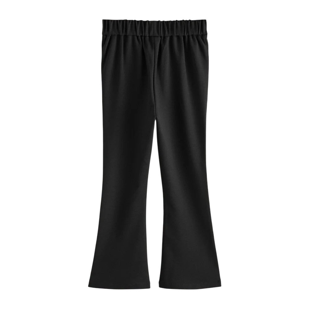 Black - Side - Clarks Girls Pull-On Flared School Trousers (Pack of 2)