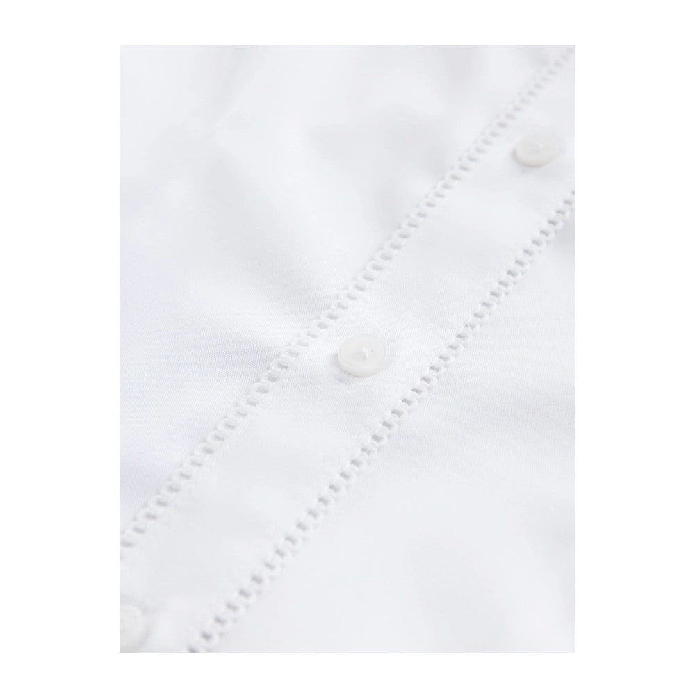 White - Lifestyle - Clarks Girls Fitted Puff Sleeve School Shirt (Pack of 3)