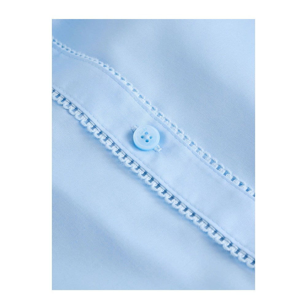 Blue - Lifestyle - Clarks Girls Frill Trim Short-Sleeved School Shirt (Pack of 3)
