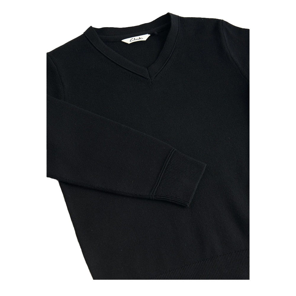 Black - Side - Clarks Childrens-Kids Knitted School Jumper (Pack of 2)