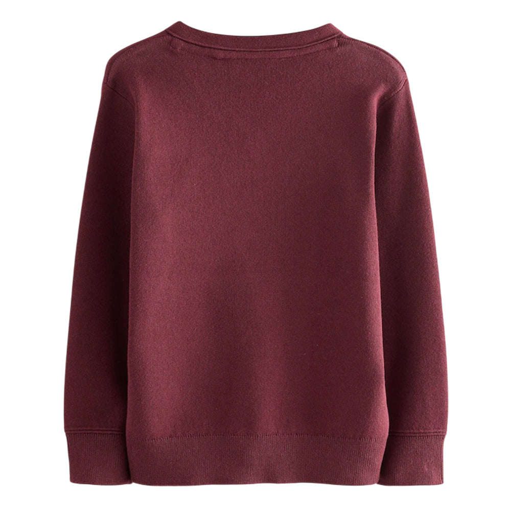 Burgundy - Back - Clarks Childrens-Kids Knitted School Jumper (Pack of 2)