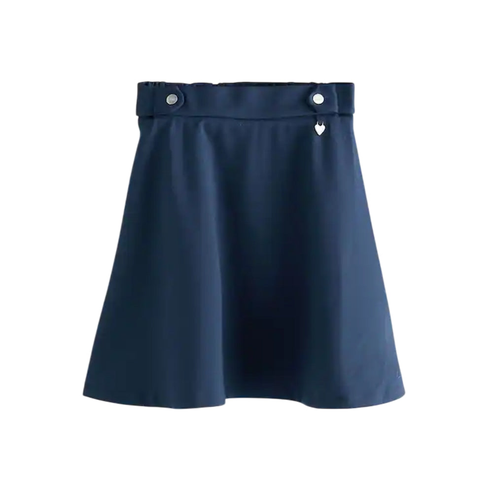 Navy - Back - Clarks Girls Ponte Skater School Skirt (Pack of 2)