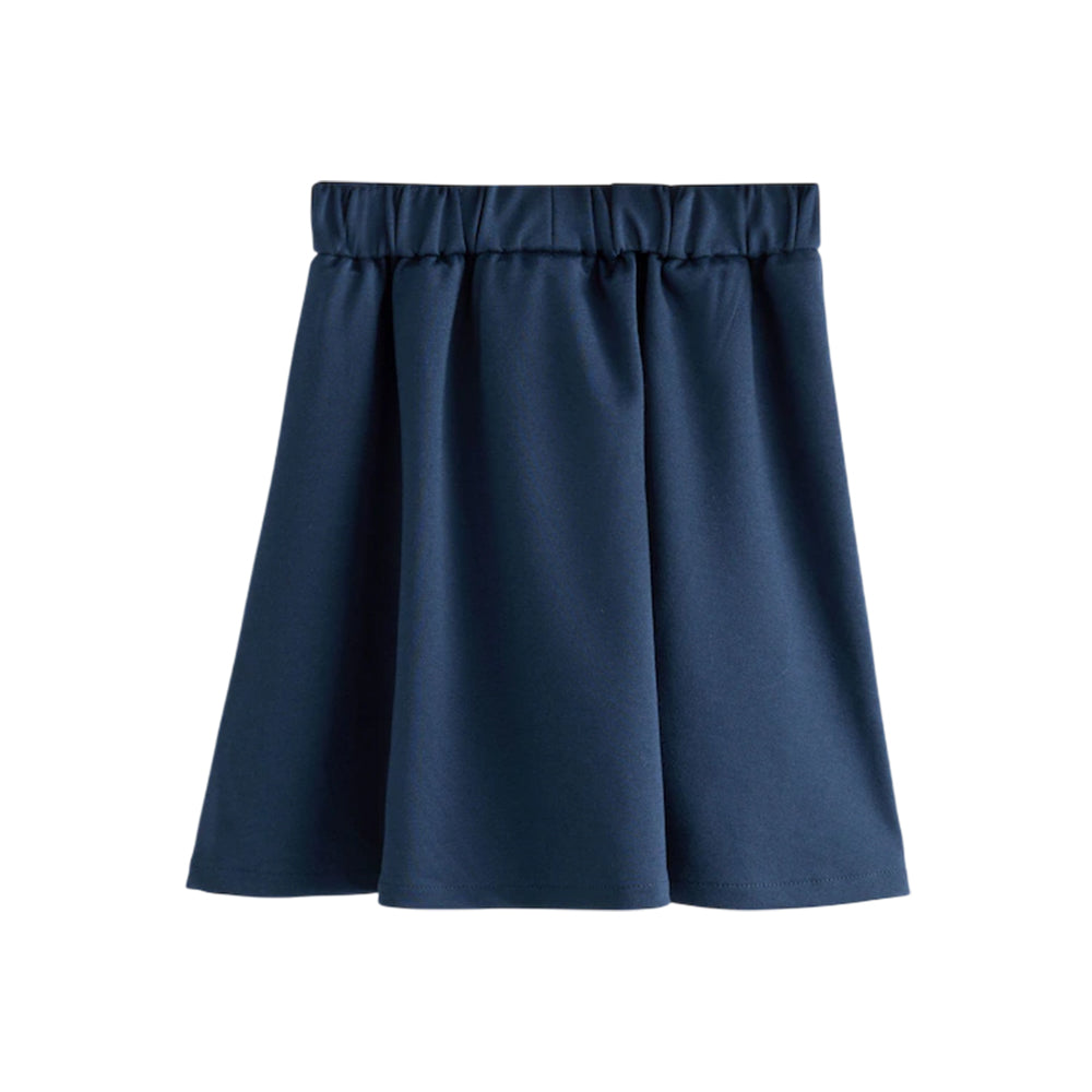 Navy - Side - Clarks Girls Ponte Skater School Skirt (Pack of 2)