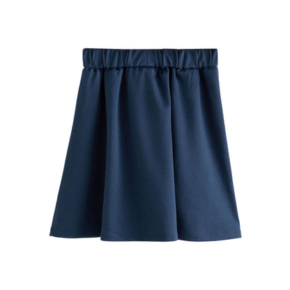 Navy - Side - Clarks Girls Ponte Skater School Skirt (Pack of 2)
