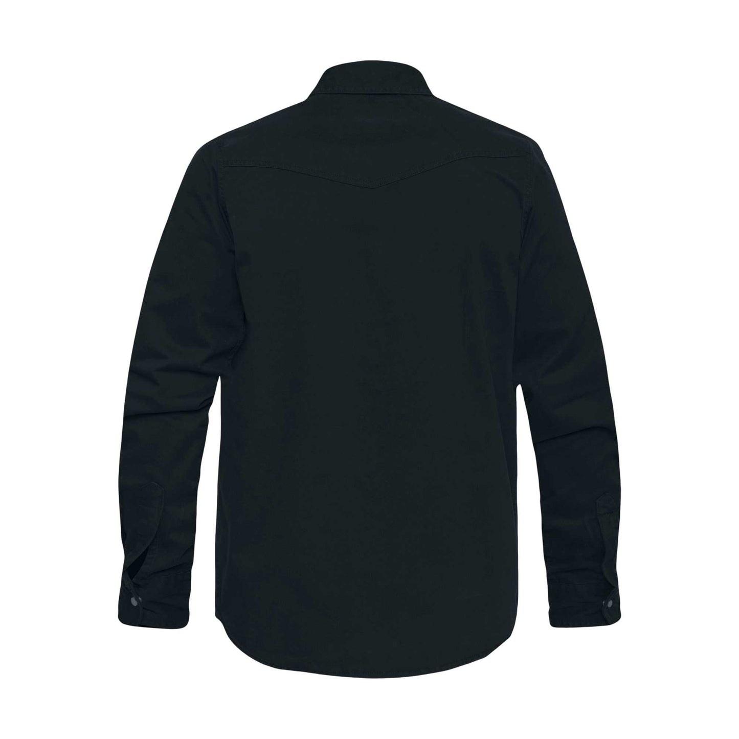 Black - Back - Duke Mens D555 Western Denim Shirt
