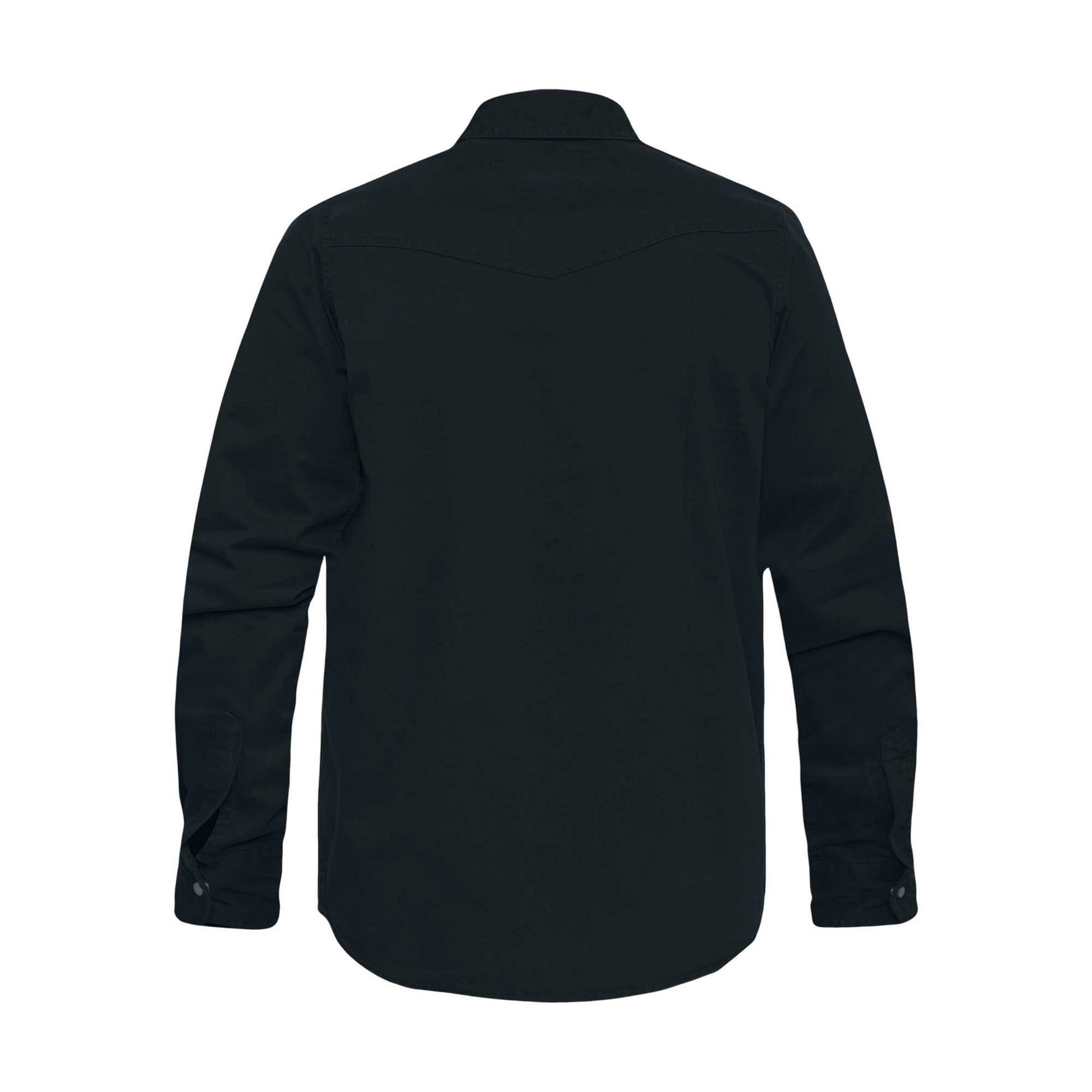 Black - Back - Duke Mens D555 Western Denim Shirt