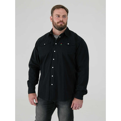 Black - Side - Duke Mens D555 Western Denim Shirt
