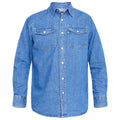 Stonewash - Side - D555 Mens Western Style Denim Shirt