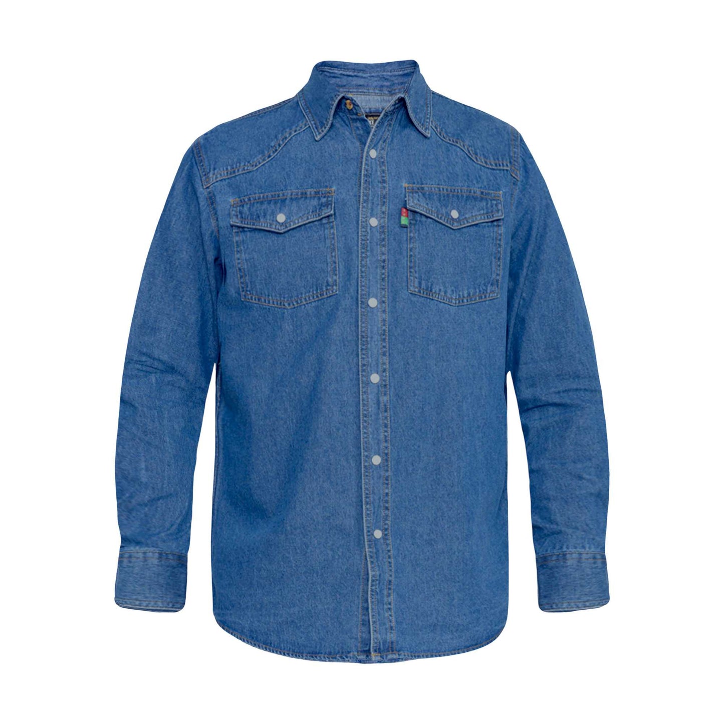 Stonewash - Front - Duke Mens D555 Western Denim Shirt