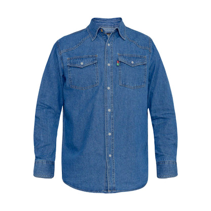 Stonewash - Front - Duke Mens D555 Western Denim Shirt