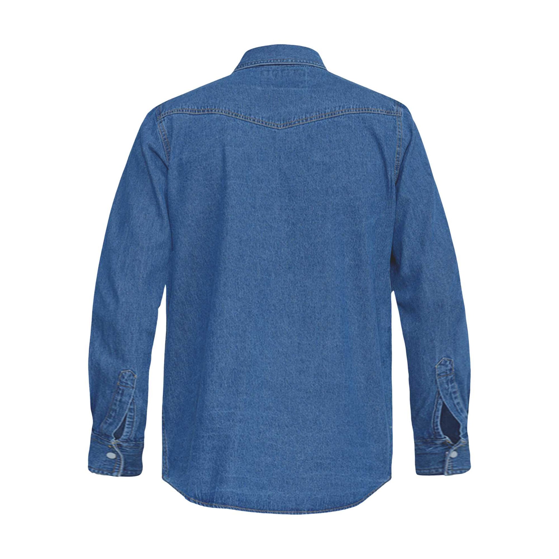 Stonewash - Back - Duke Mens D555 Western Denim Shirt