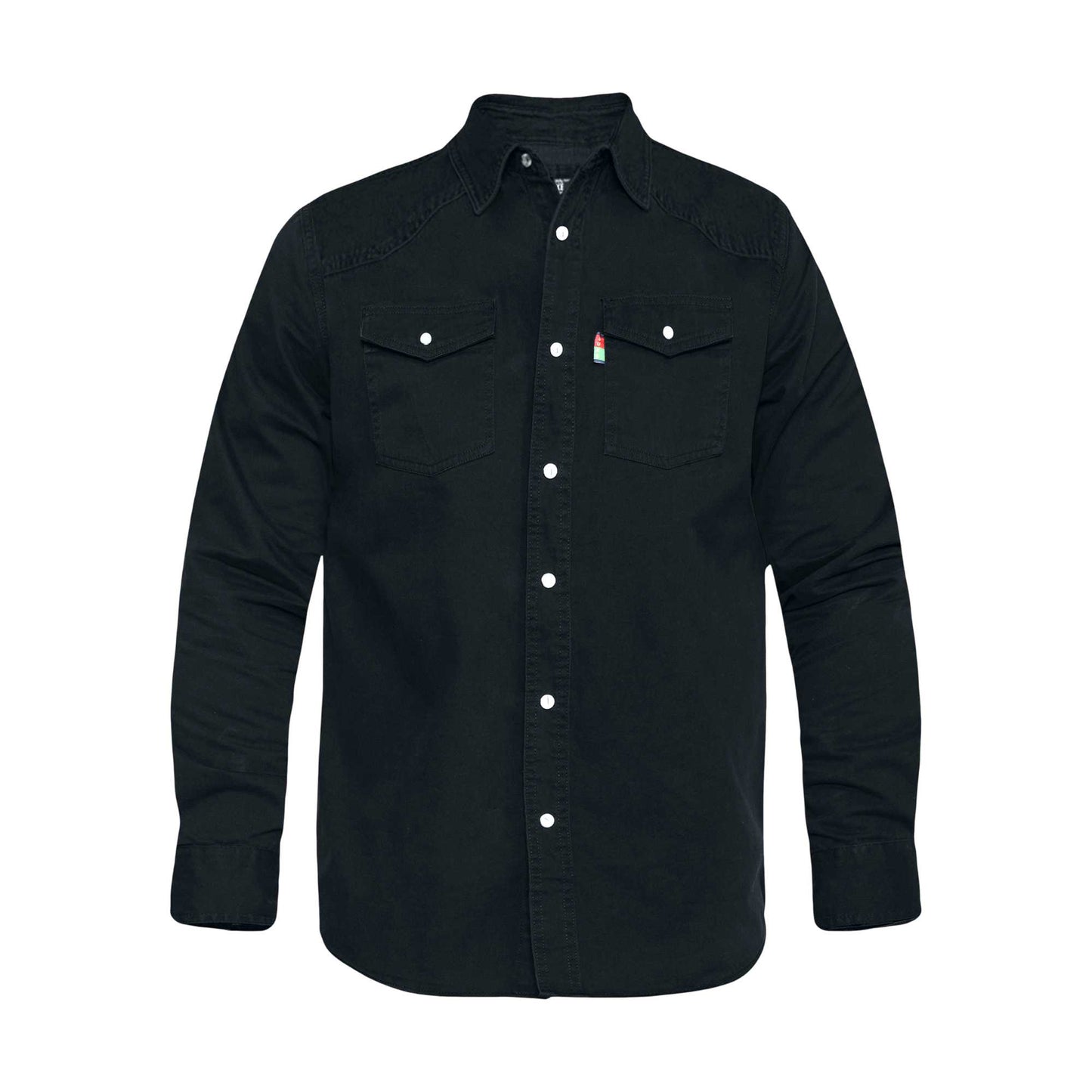 Black - Front - Duke Mens D555 Western Denim Shirt