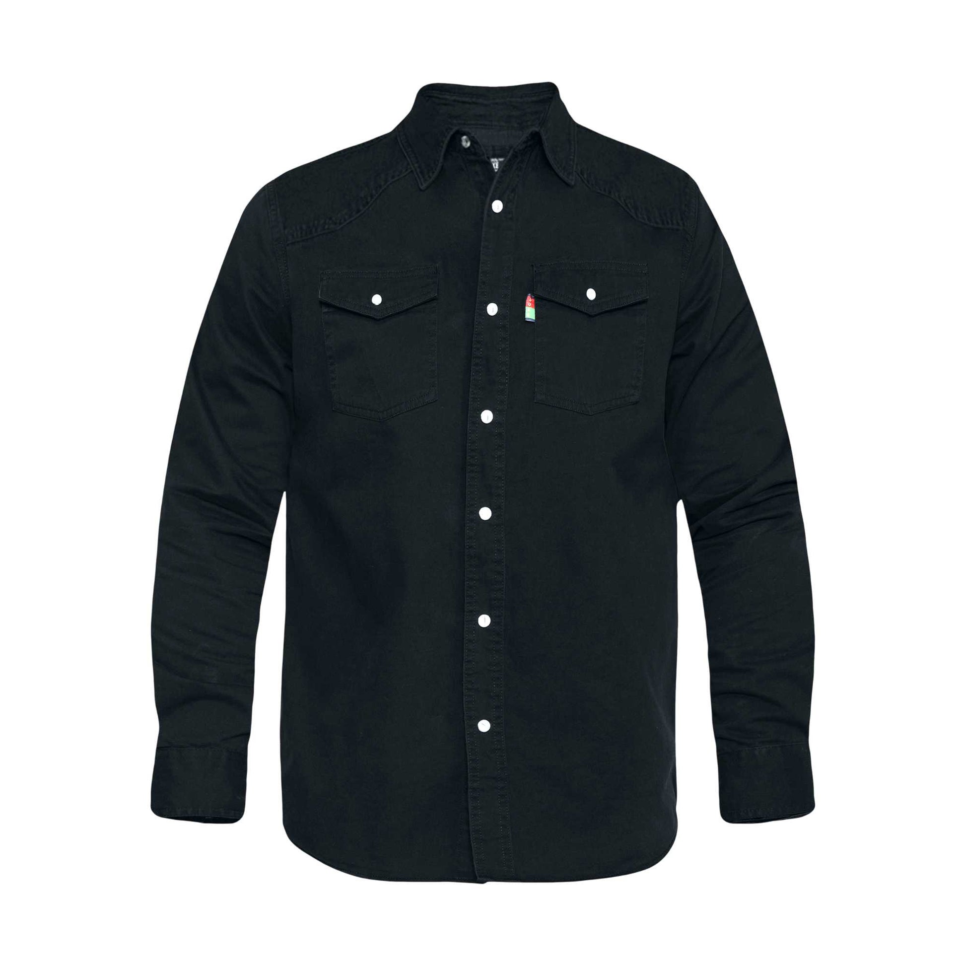 Black - Front - Duke Mens D555 Western Denim Shirt