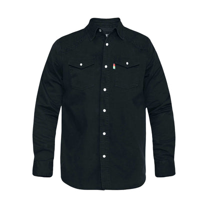 Black - Front - Duke Mens D555 Western Denim Shirt