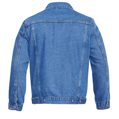 Stonewash - Back - Duke Mens D555 London Trucker Denim Jacket