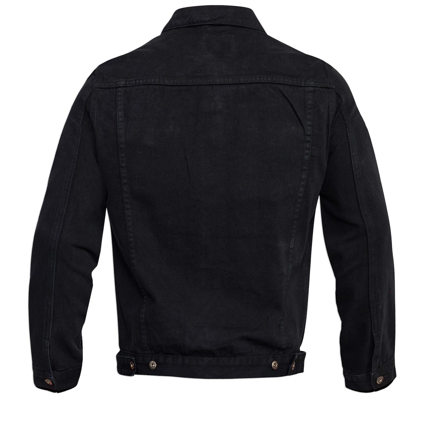 Black - Back - Duke Mens D555 London Trucker Denim Jacket