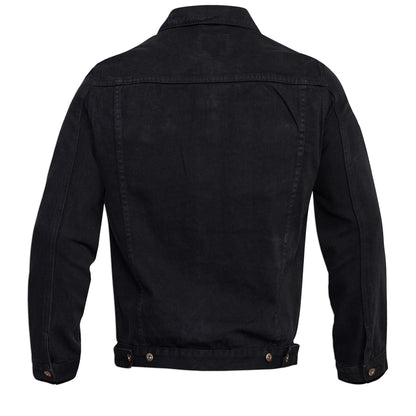 Black - Back - Duke Mens D555 London Trucker Denim Jacket