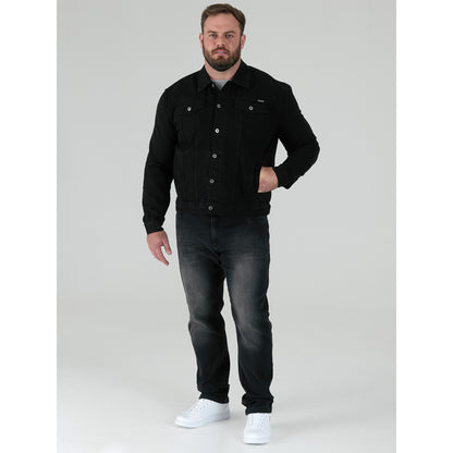 Black - Pack Shot - Duke Mens D555 London Trucker Denim Jacket