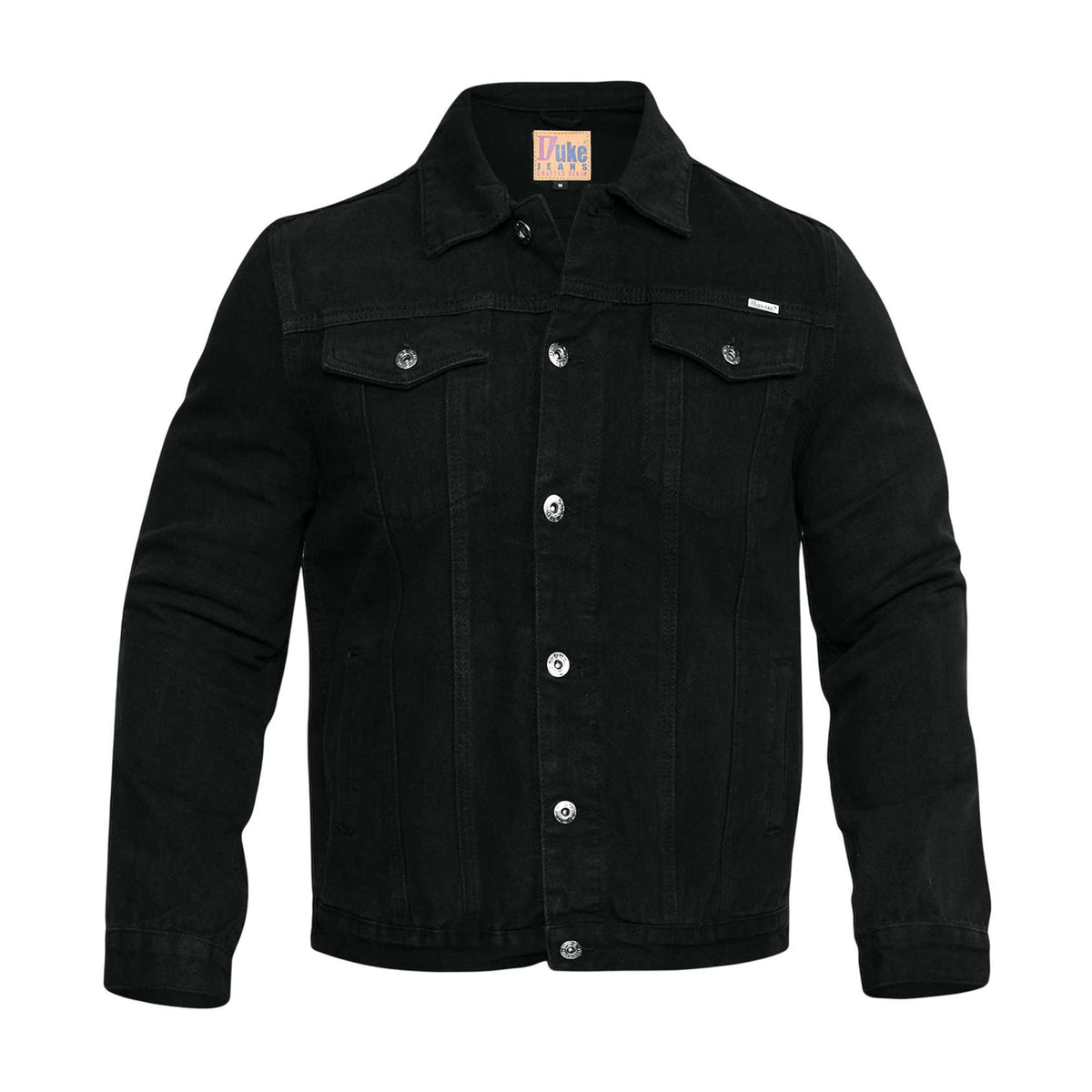 Black - Front - Duke Mens D555 London Trucker Denim Jacket