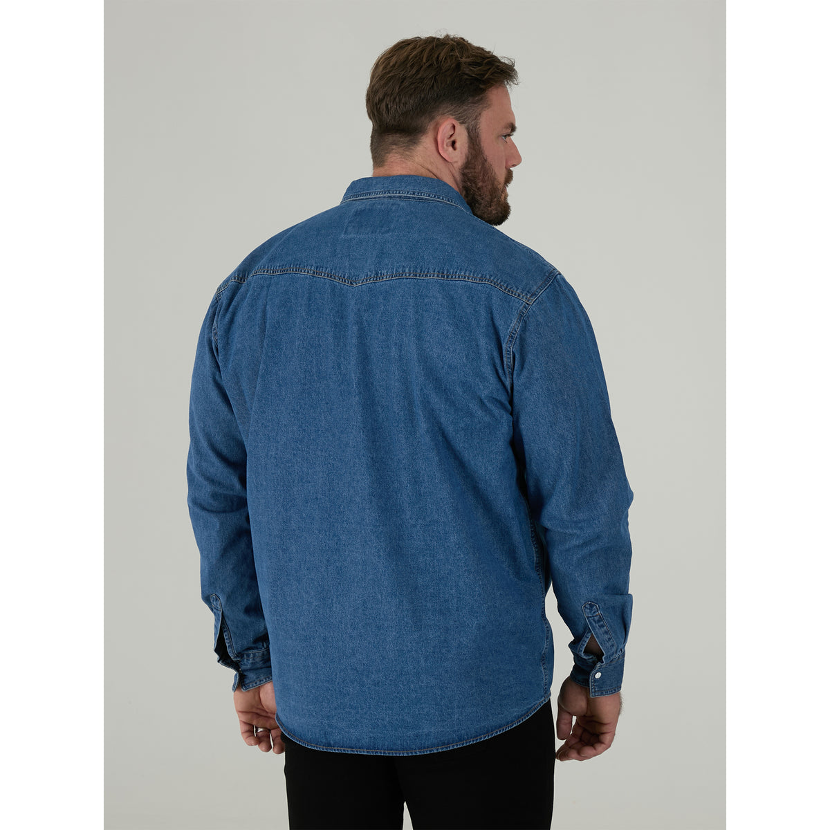 Stonewash - Lifestyle - Duke Mens D555 Western Denim Kingsize Shirt