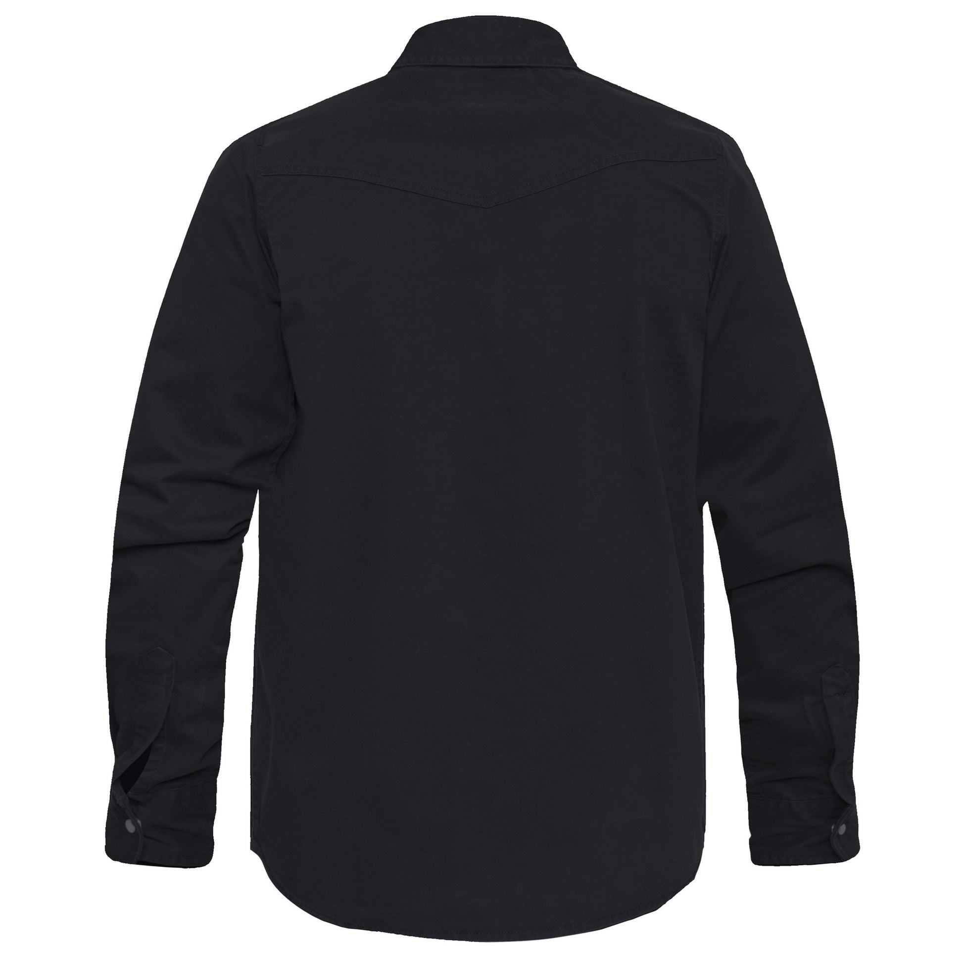 Black - Back - Duke Mens D555 Western Denim Kingsize Shirt