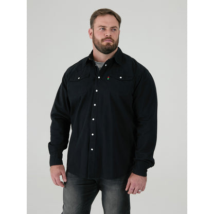 Black - Side - Duke Mens D555 Western Denim Kingsize Shirt