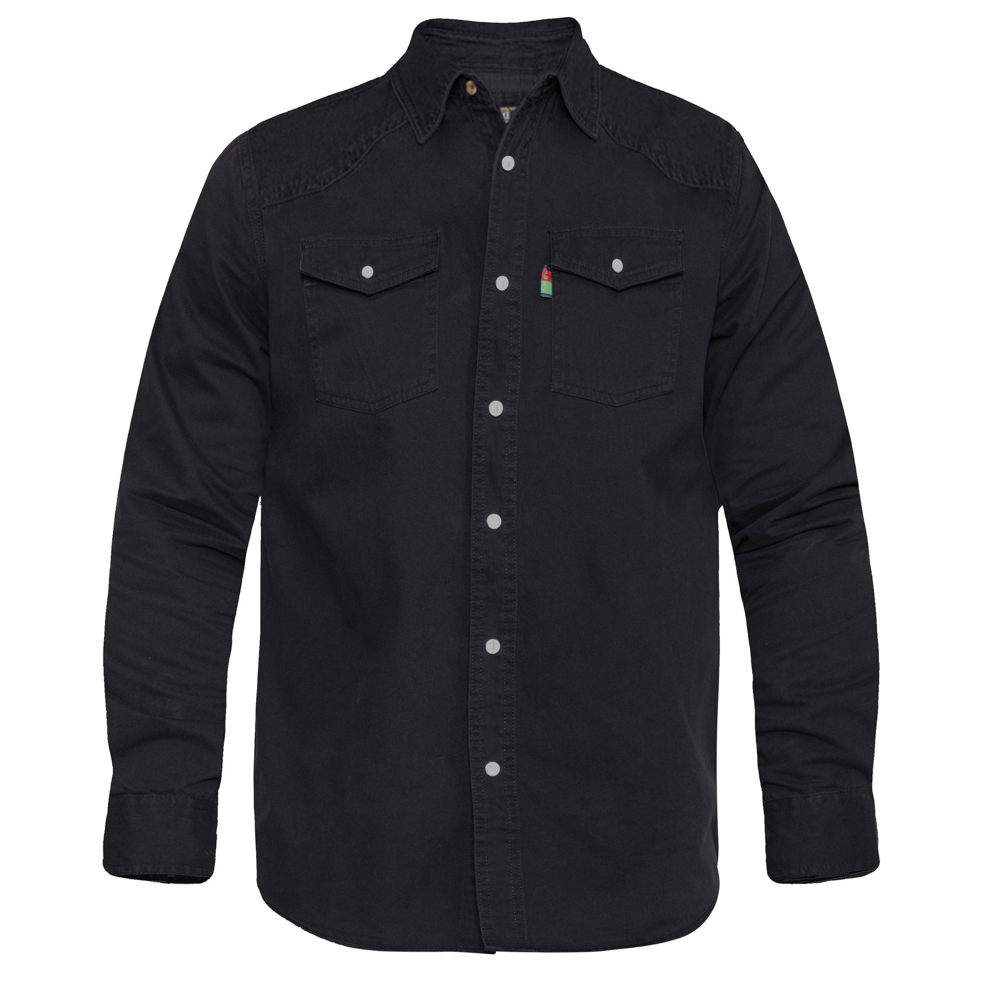 Black - Front - Duke Mens D555 Western Denim Kingsize Shirt