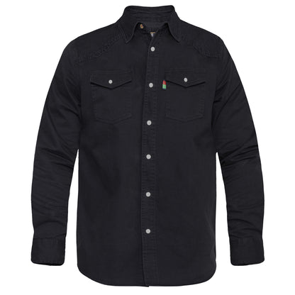Black - Front - Duke Mens D555 Western Denim Kingsize Shirt