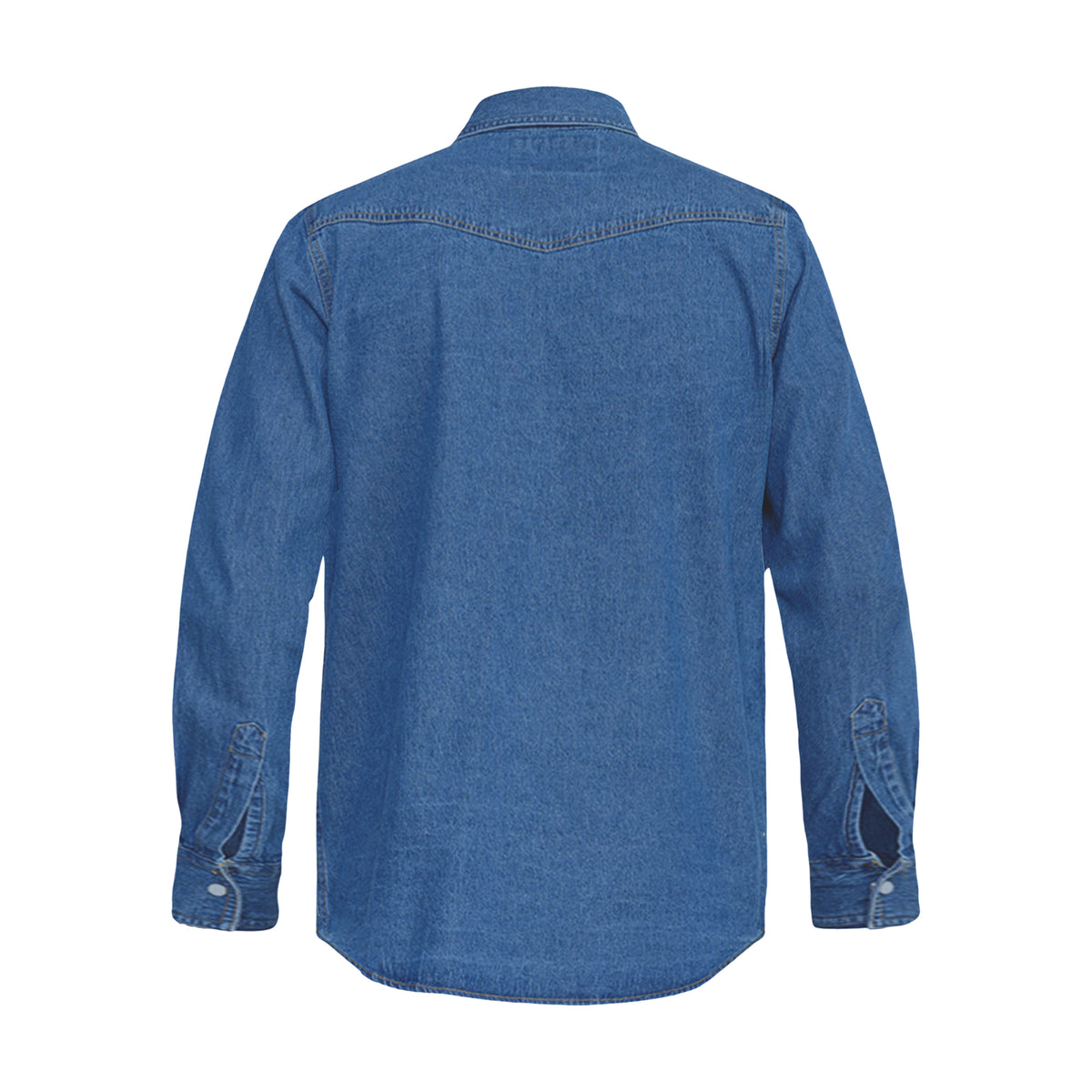 Stonewash - Back - Duke Mens D555 Western Denim Kingsize Shirt