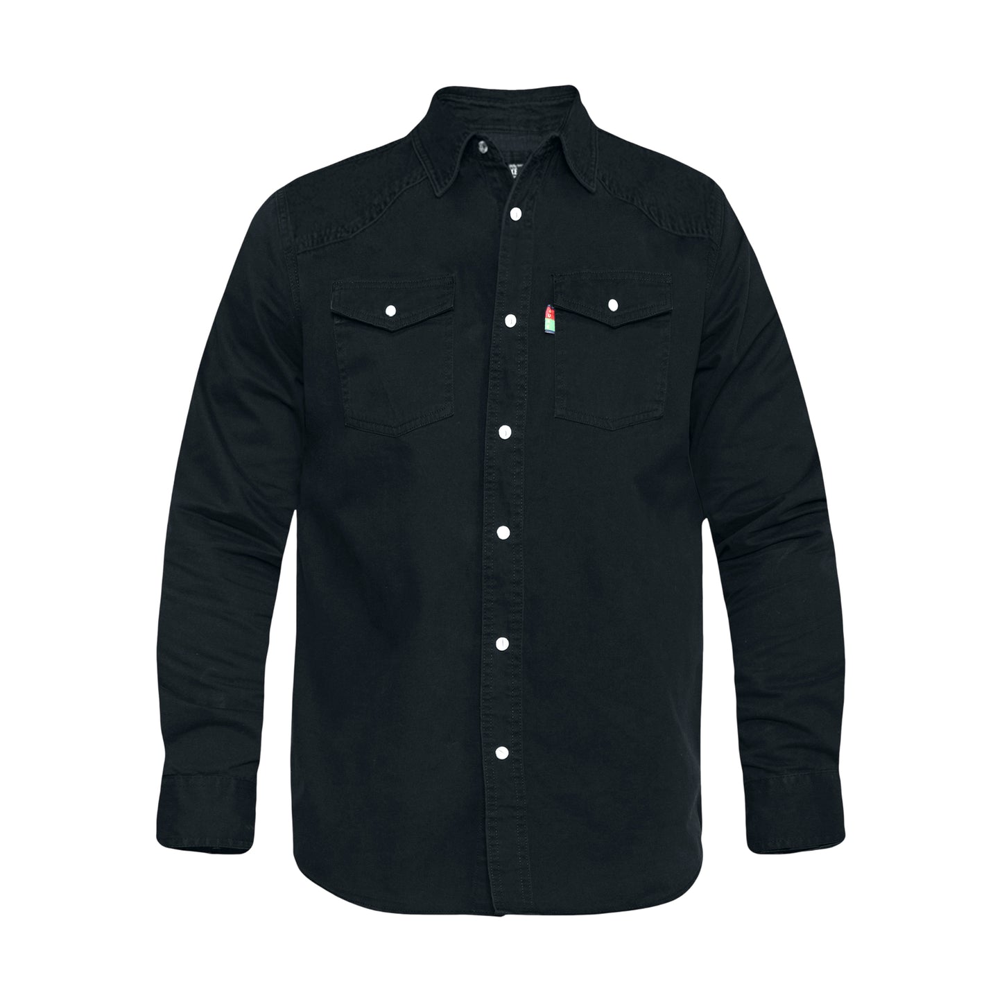 Black - Front - Duke Mens D555 Western Denim Kingsize Shirt