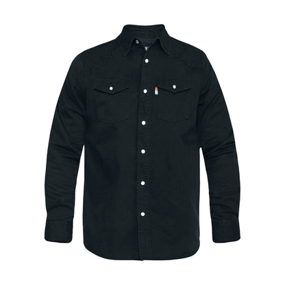 Black - Front - Duke Mens D555 Western Denim Kingsize Shirt