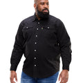 Black - Front - D555 Mens Kingsize Western Denim Shirt