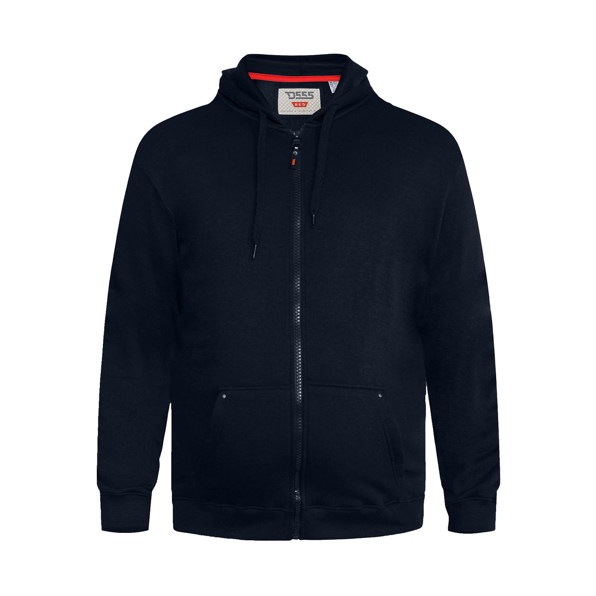 Navy - Front - Duke Mens D555 Rockford Cantor Heavyweight Kingsize Full Zip Hoodie
