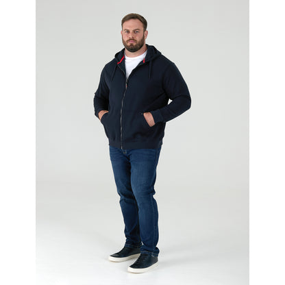 Navy - Pack Shot - Duke Mens D555 Rockford Cantor Heavyweight Kingsize Full Zip Hoodie
