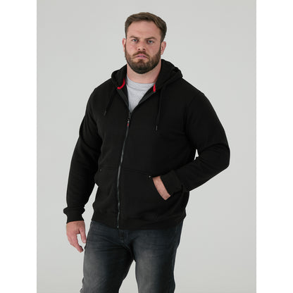 Black - Side - Duke Mens D555 Rockford Cantor Heavyweight Kingsize Full Zip Hoodie