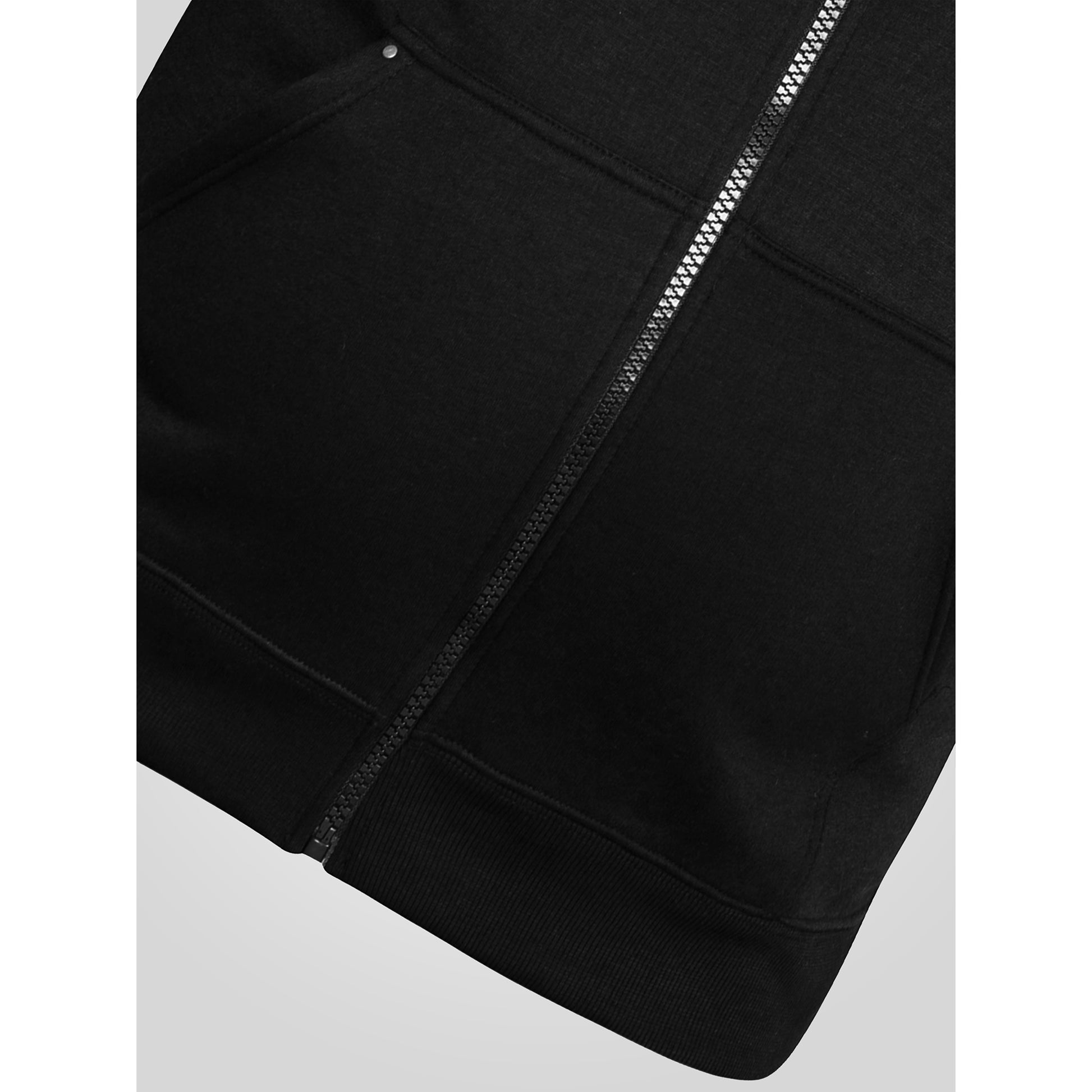 Black - Close up - Duke Mens D555 Rockford Cantor Heavyweight Kingsize Full Zip Hoodie